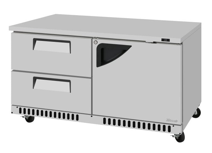 Turbo Air TUR-60SD-D2R(L)-FB-N 60 1/4" W Undercounter Refrigerator w/ 2 Drawers, 1 Door & Front Breathing - Donut-Supplies.Com