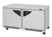 Turbo Air TUR-60SD-FB-N 60 1/4" W Undercounter Refrigerator w/ 2 Sections, Solid Doors & Front Breathing - Donut-Supplies.Com