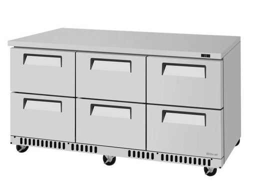 Turbo Air TUR-72SD-D6-FB-N 72 1/4" W Undercounter Refrigerator w/ 3 Sections, 6 Drawers & Front Breathing - Donut-Supplies.Com