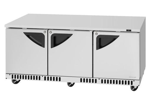 Turbo Air TUR-72SD-FB-N 72 1/4" W Undercounter Refrigerator w/ 3 Sections, Solid Doors & Front Breathing - Donut-Supplies.Com