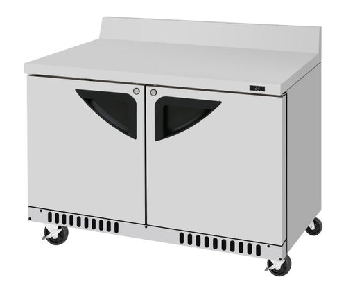 Turbo Air TWR-48SD-FB-N 48 1/4" Super Deluxe Worktop Refrigerator w/ (2) Sections, 2 Solid Doors, Front Breathing - Donut-Supplies.Com
