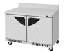 Turbo Air TWR-48SD-FB-N 48 1/4" Super Deluxe Worktop Refrigerator w/ (2) Sections, 2 Solid Doors, Front Breathing - Donut-Supplies.Com