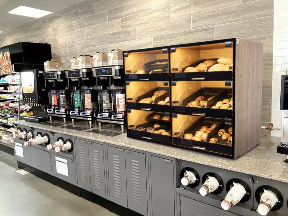 Palram Countertop Bakery Display Case with Illuminated Soft-Close Drawers & Tempered Glass – 40"W x 32"H x 20"D - Donut-Equipment.com