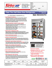 Turbo Air PRO-50-4R-G-PT-N 51 3/4" Two Section Pass Thru Refrigerator, (8) Left/Right Hinge Glass Doors, 115v - Donut-Equipment.com