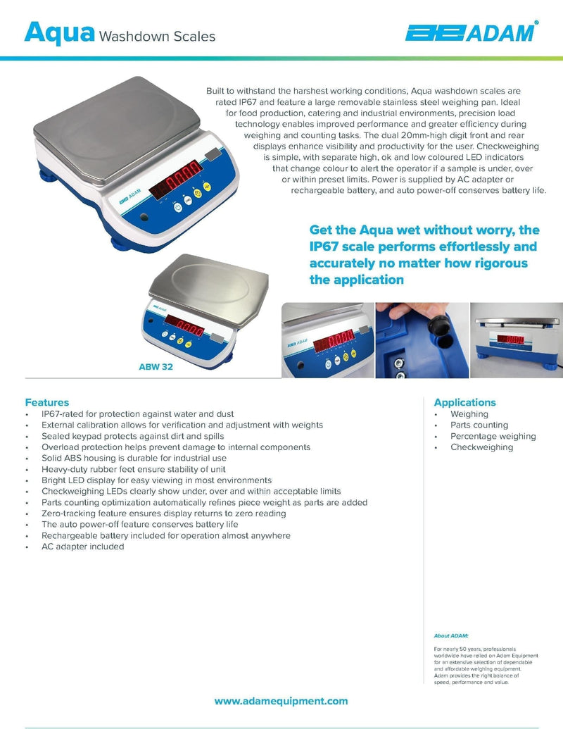 Aqua Washdown Scales ABW-16 - Donut-Supplies.Com