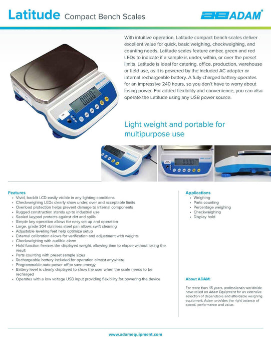 Latitude Compact Bench Scale LBX 6