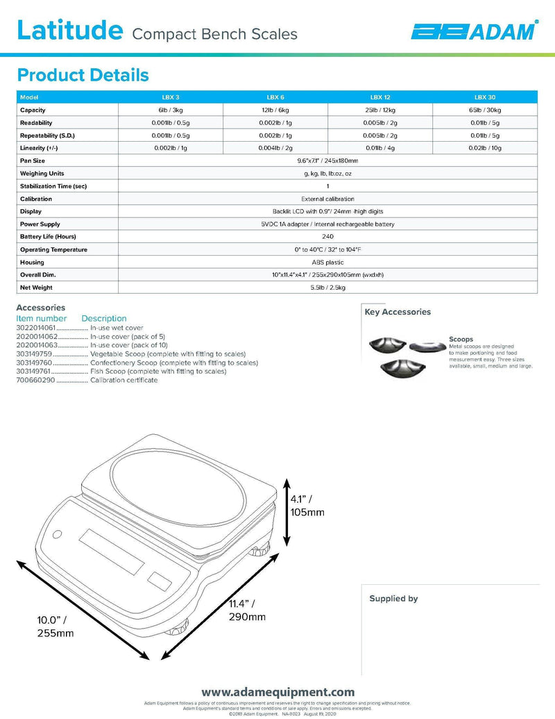 Latitude Compact Bench Scale LBX 6 - Donut-Supplies.Com