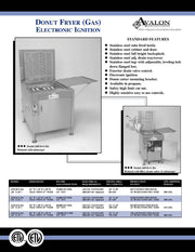 Avalon 18" x 26" Donut Fryer, Natural Gas, Electronic Ignition, Left Side Drain Board (ADF26G-BA) - Donut-Supplies.Com