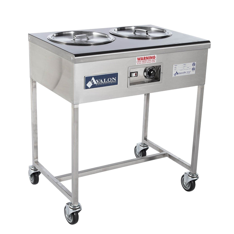 Avalon (HI24-2-8Q) Hot Icing Station Stainless Steel Icing Station with (2) 8-quart Icing Pans - Donut-Supplies.Com