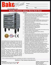 Bakemax Electric Artisan Stone Deck Ovens 1 Pan Wide - Donut-Supplies.Com