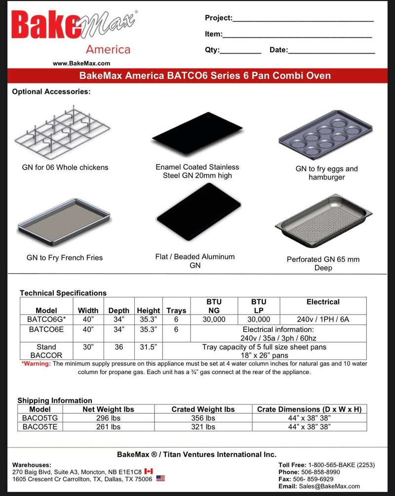 BakeMax (BATCO6E) Series Combi Oven - Donut-Supplies.Com