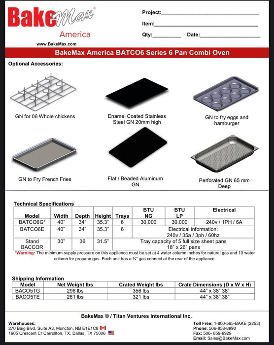 BakeMax (BATCO6E) Series Combi Oven