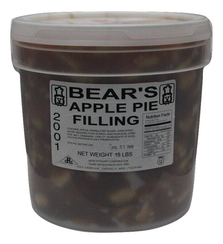 Bear Stewart Sliced Apple Pie Filling- 18 pound pail - Donut-Supplies.Com
