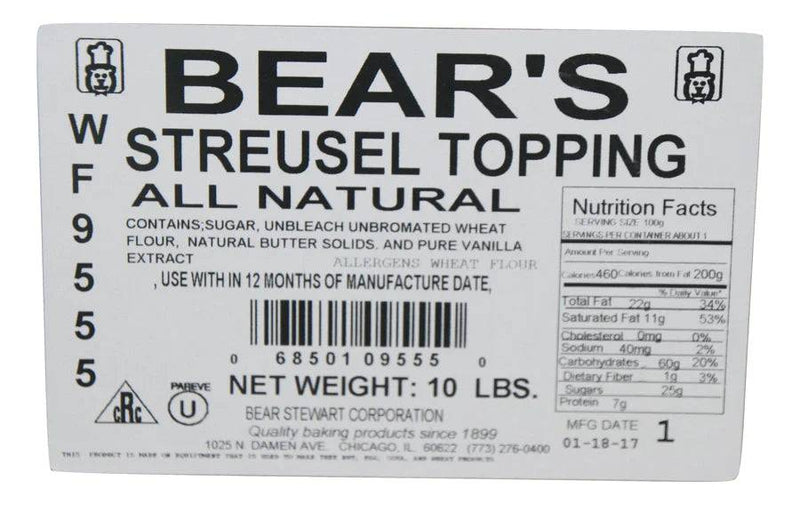Streusel Topping by Bear Stewart- 10 pounds - Donut-Supplies.Com