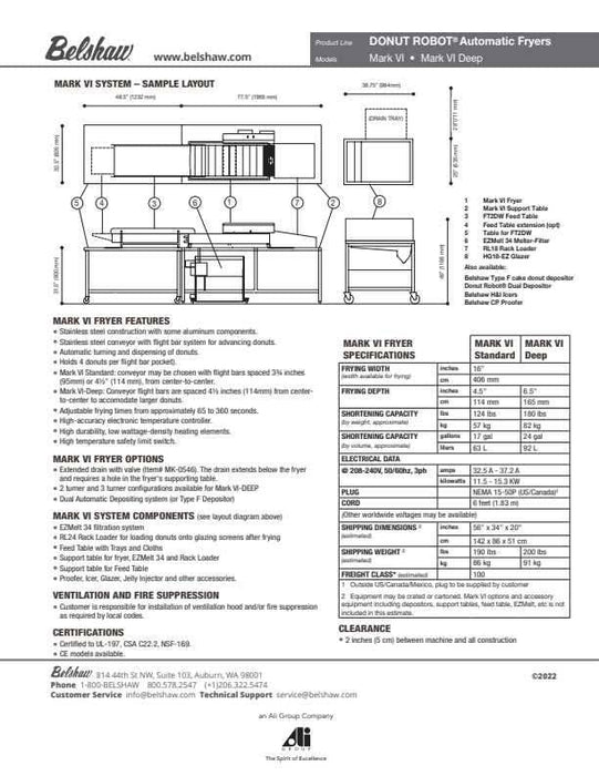 Belshaw Donut Robot Mark VI Deep (4 variables in Variants)