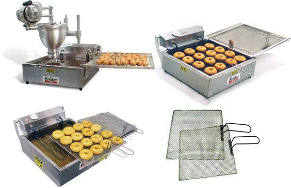 616B Cut-N-Fry for Loukoumades- Includes Depositor, Plunger, Cylinder, Mount, Submerger, 2 screens with handles and Fryer - Donut-Supplies.Com