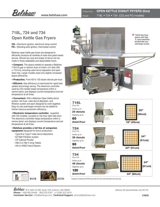 724CG Donut Fryer (Propane Gas, Electronic Controller 120V)