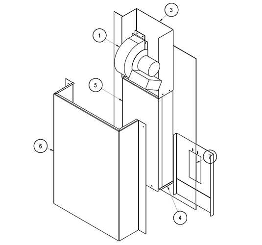 Draft Inducer Kit For Gas or Propane Fryers 718L ,724, 734 Used Above 3000ft Altitude