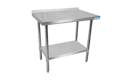 72" X 30" T-430 18 GA Table Stainless Steel Top, Shelf and Legs - Donut-Equipment.com