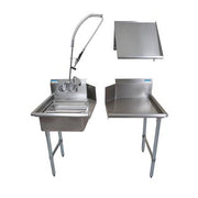 BK Resources 26" Left-Side Rinse Table Kit, 16-Gauge Stainless Steel - Donut-Equipment.com
