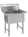 BK Resources Stainless Steel 1 Compartment Sink w/ 10" Riser – 18"L x 18"W x 14"D Bowl - Donut-Equipment.com