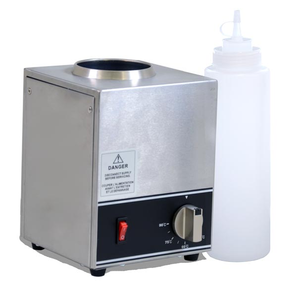 Omcan 32 oz Single Bottle Sauce Warmer – Commercial Countertop Condiment Heating Station for Sauces and Dressings