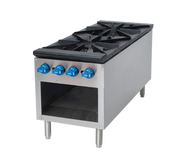 Comstock-Castle 2CSP18 18" Gas Stock Pot Range, Cabinet Base, Cast Iron Grates, Stainless Steel Construction, 180,000–220,000 BTU - Donut-Supplies.Com