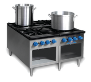Comstock-Castle 2CSP36 36" Gas Stock Pot Range, Cabinet Base, Cast Iron Grates, Stainless Steel Construction, 440,000 BTU - Donut-Supplies.Com