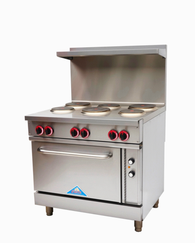 Comstock-Castle CS-ER36-208 36" Electric Restaurant Range, Thermostat Controls, Adjustable Feet, Stainless Steel Construction, 208V, 2.6 kW - Donut-Supplies.Com