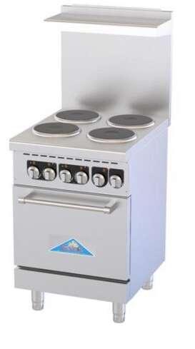 Comstock-Castle CS-ER24-208 24" Electric Restaurant Range, Thermostat Controls, Adjustable Feet, Stainless Steel Construction, 208V, 2.6 kW - Donut-Supplies.Com