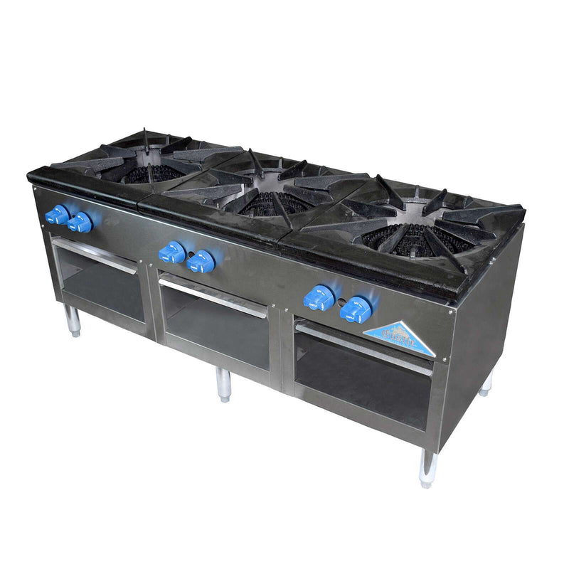 Comstock-Castle CSP54 54" Gas Stock Pot Range, Cabinet Base, 270,000-330,000 BTU, Stainless Steel Front - Donut-Supplies.Com