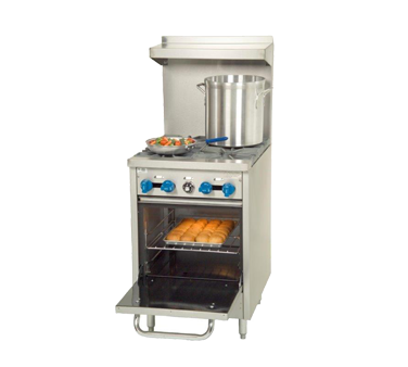 Comstock-Castle F318 24" Gas Restaurant Range, 4 Open Burners, Single Standard Oven, Stainless Steel Front, 132,000 BTU - Donut-Supplies.Com