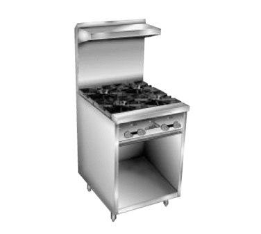 Comstock-Castle F32 24" Gas Restaurant Range, 4 Open Burners, Cabinet Base, Stainless Steel Front, 96,000 BTU - Donut-Supplies.Com