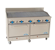 Comstock-Castle F3226-5RB 60" Gas Restaurant Range, 60" Radiant Broiler, 2 Standard Ovens, Stainless Steel Front, 185,000 BTU - Donut-Supplies.Com