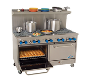 Comstock-Castle F3226 60" Gas Restaurant Range, 10 Open Burners, 2 Standard Ovens, Stainless Steel Front, 330,000 BTU - Donut-Supplies.Com