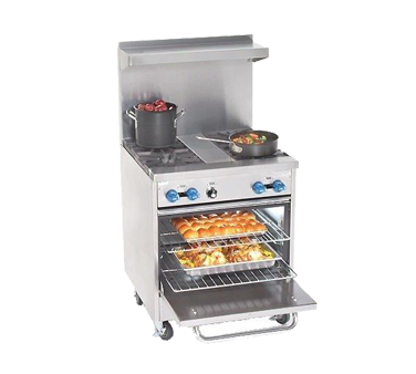 Comstock-Castle F326 30" Gas Restaurant Range, 4 Open Burners, Single Standard Oven, Stainless Steel Front, 126,000 BTU - Donut-Supplies.Com