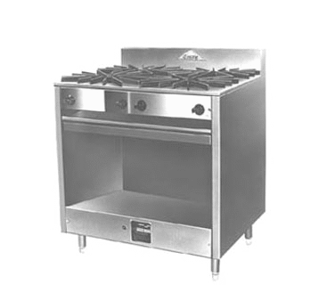Comstock-Castle FK43 36" Gas Restaurant Range, 4 Open Burners, Cabinet Base, Stainless Steel Front, 160,000 BTU - Donut-Supplies.Com