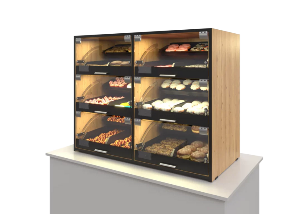 Palram Countertop Bakery Display Case with Illuminated Soft-Close Drawers & Tempered Glass – 40"W x 32"H x 20"D - Donut-Equipment.com