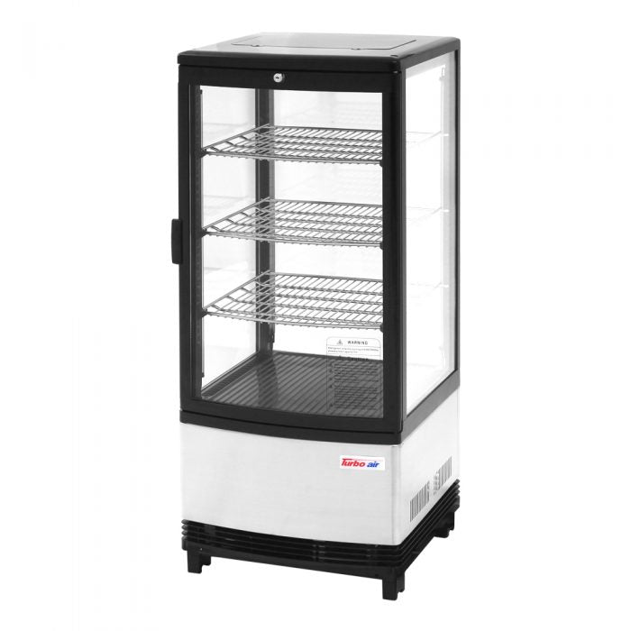 Turbo Air CRT-77-1R-N 17" Diamond Series Glass Sided Countertop Display Refrigerator – One Section, Rear Access, LED Lighting, 115v - Donut-Supplies.Com