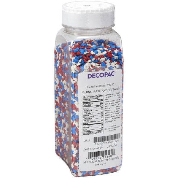 Patriotic Star Quins Sprinkles 16.5 oz - Donut-Supplies.Com