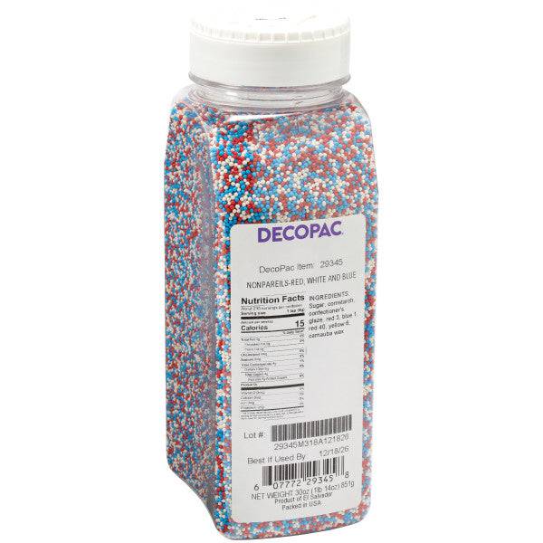 Red, White and Blue Nonpareils Sprinkles 30 oz