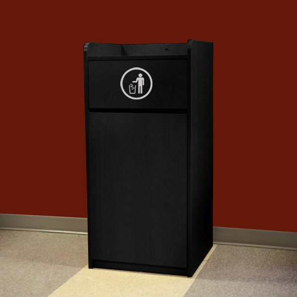 Omcan Trash Receptacle for 36-Gallon Bin – Black Commercial Waste Bin Enclosure, Durable Foodservice Use