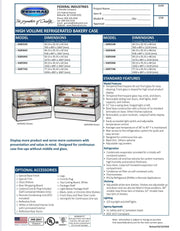 Federal SGR5948 Refrigerated High Volume Series Display Case 59" x 35.31" x 48" - Donut-Supplies.Com