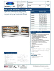 Federal SGD5048 Dry High Volume Series Display Case 50" x 35.31" x 48" - Donut-Supplies.Com
