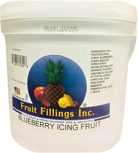 Blueberry Icing Fruit made by Fruit Fillings Inc. 10 pounds - Donut-Supplies.Com