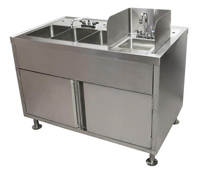 BK Resources Mobile Food Truck Wash Station with Water Heater & Fresh/Gray Water Tanks – All-in-One Portable Sink System - Donut-Equipment.com