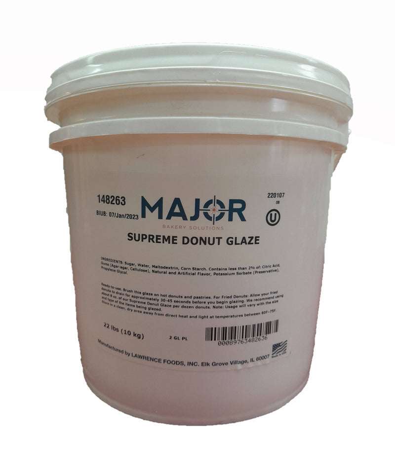 Lawrence Foods easy-to-use Supreme Donut Glaze 22# pail - Donut-Supplies.Com