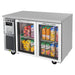 Turbo Air JUR-48-G-N J Series 48" Glass Door Undercounter Refrigerator w/ 2 Sections & Side Mounted Compressor - Donut-Supplies.Com