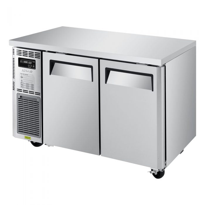 Turbo Air JUR-48S-N6 J Series 48" Narrow Depth Undercounter Refrigerator w/ 2 Sections, Solid Doors & Side Mounted Compressor - Donut-Supplies.Com