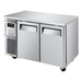 Turbo Air JUR-48S-N6 J Series 48" Narrow Depth Undercounter Refrigerator w/ 2 Sections, Solid Doors & Side Mounted Compressor - Donut-Supplies.Com